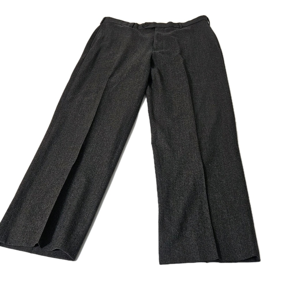 Brooks‎ Brothers Madison Pants Mens 34x28 Black 100% Wool Dress